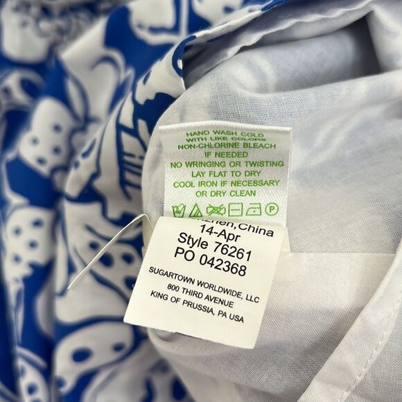 Lilly Pulitzer Strapless Blue and White Floral Mini Dress Size 6 - Picture 9 of 14